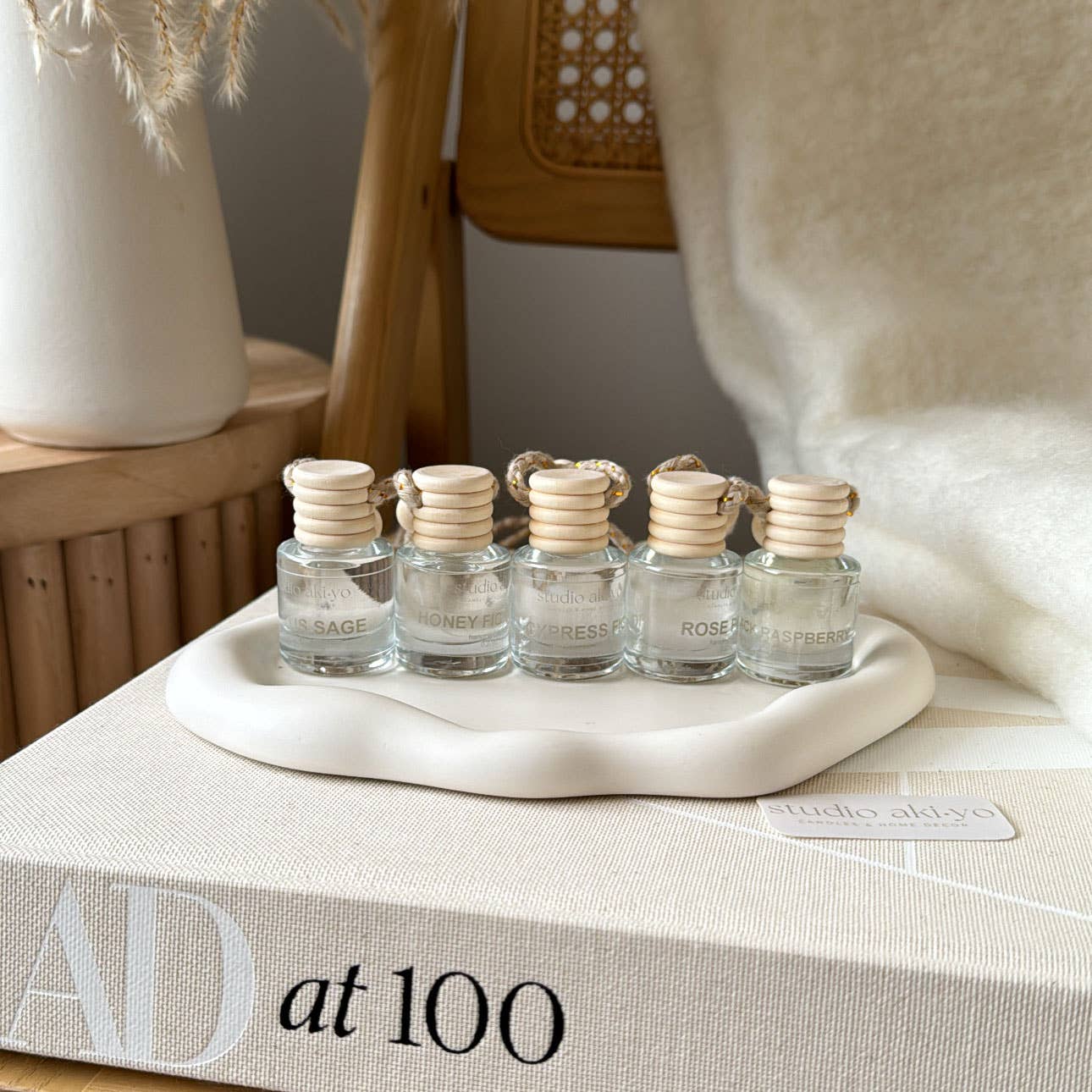 Car Diffuser Basil + Bosc Pear | Hanging Reed Diffuser: Basil + Bosc Pear