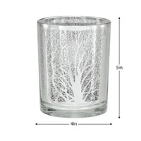 Grove Silhouette Silver Mirror 4x5" Glass Hurricane Vase