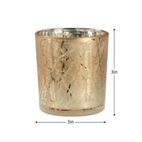 Branch Silhouette Etched Gold Mirror 3 x 3" Hurricane Vase