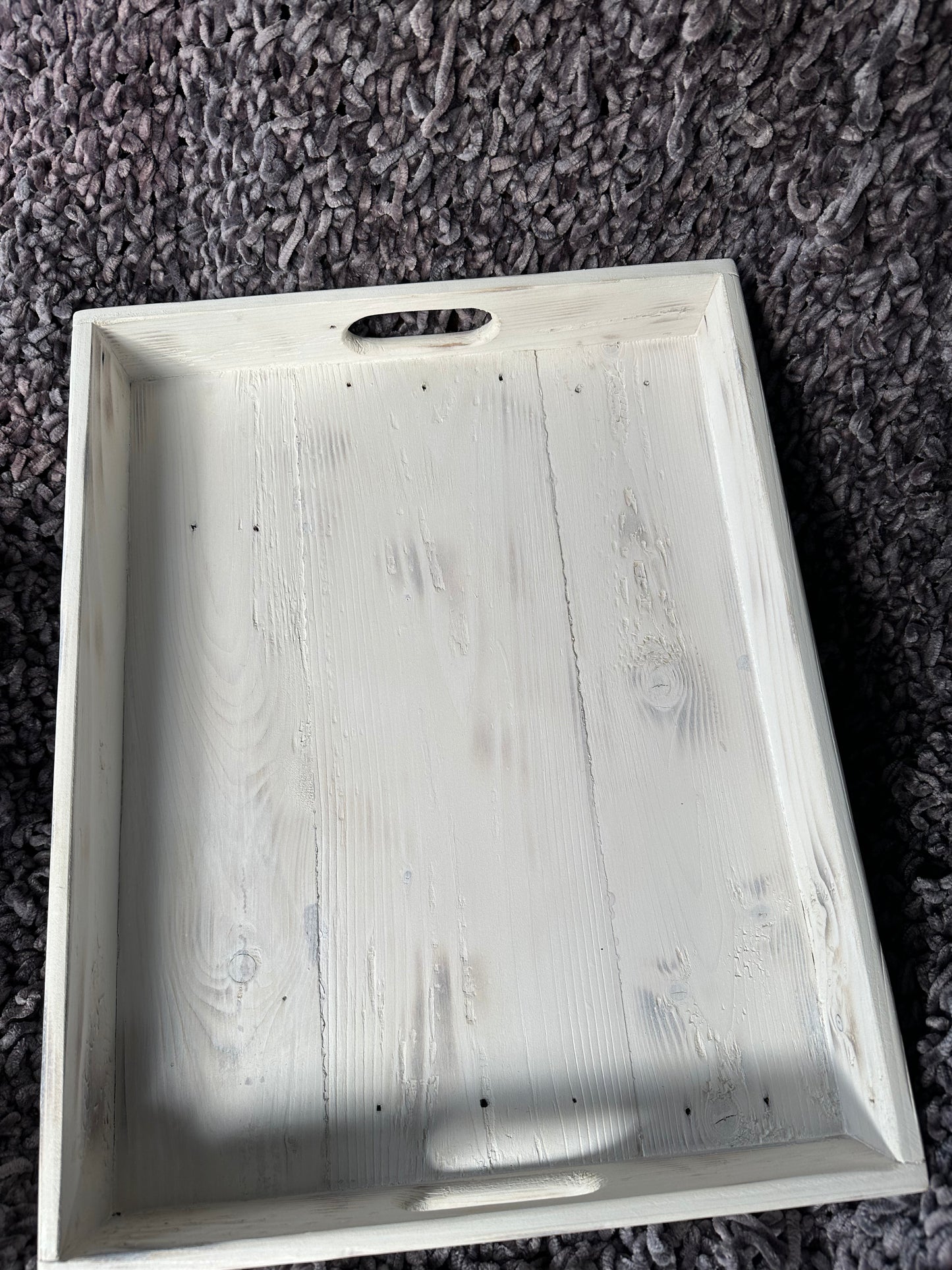 Large Tray - Reclaimed Pallet- white