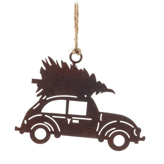 Car with tree flat ornament