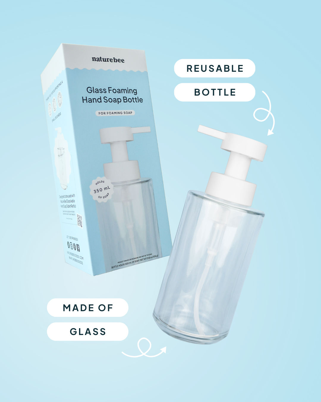 Glass Foaming Hand Soap Bottle
