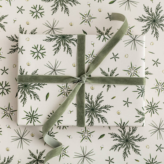 Festive Foliage - Ivory - Christmas Gift Wrap