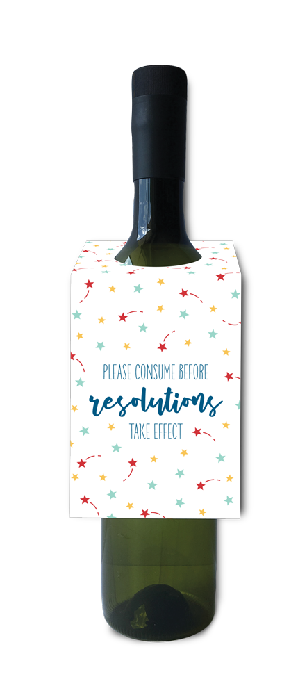Consume before resolutions - Wine Tag