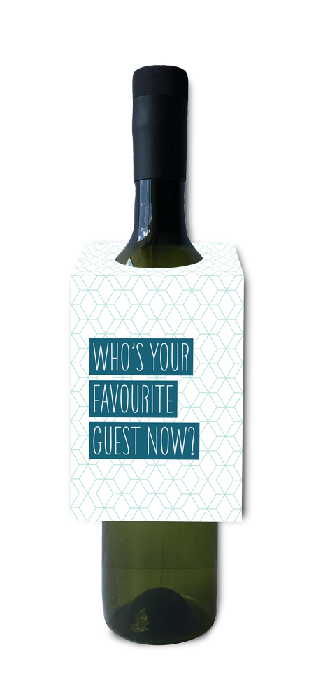 Favourite Guest Now - Wine Tag