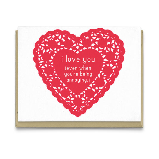 Heart Doily - Valentines Day card
