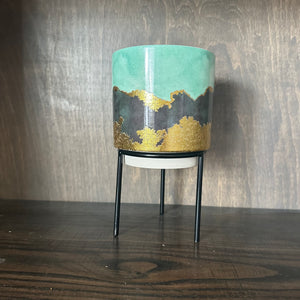 Gilded Agate Glazed pot