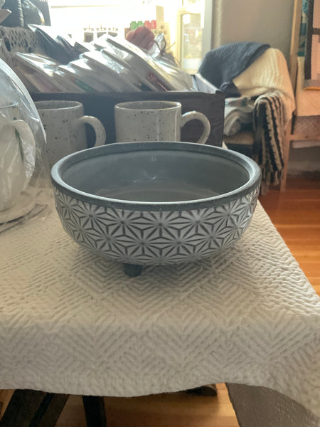 Star white Glazed Ceramic Footed Succulent Pot