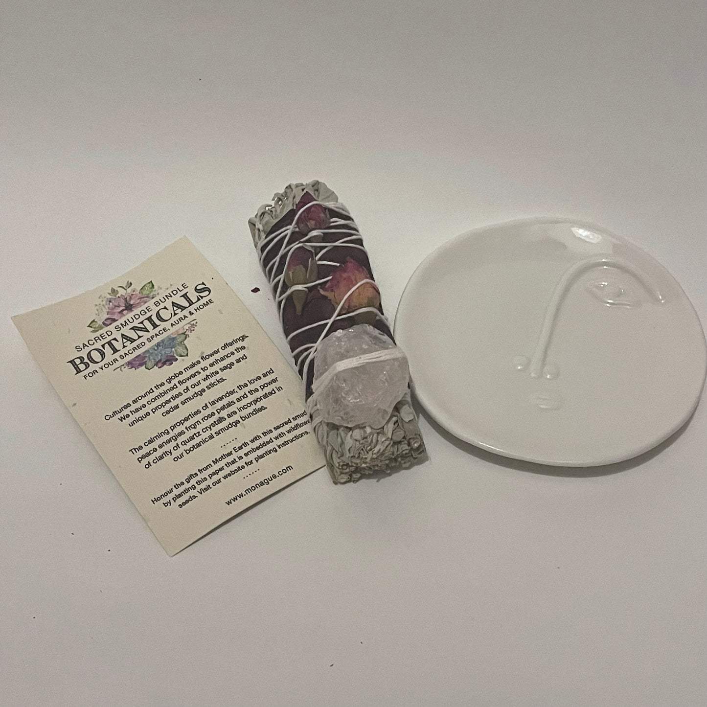 Botanical Smudge Bundle Sage Rose Quartz/Rose Petals