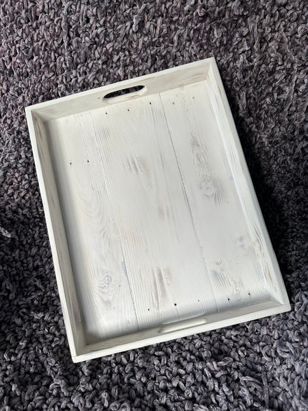 Large Tray - Reclaimed Pallet- white