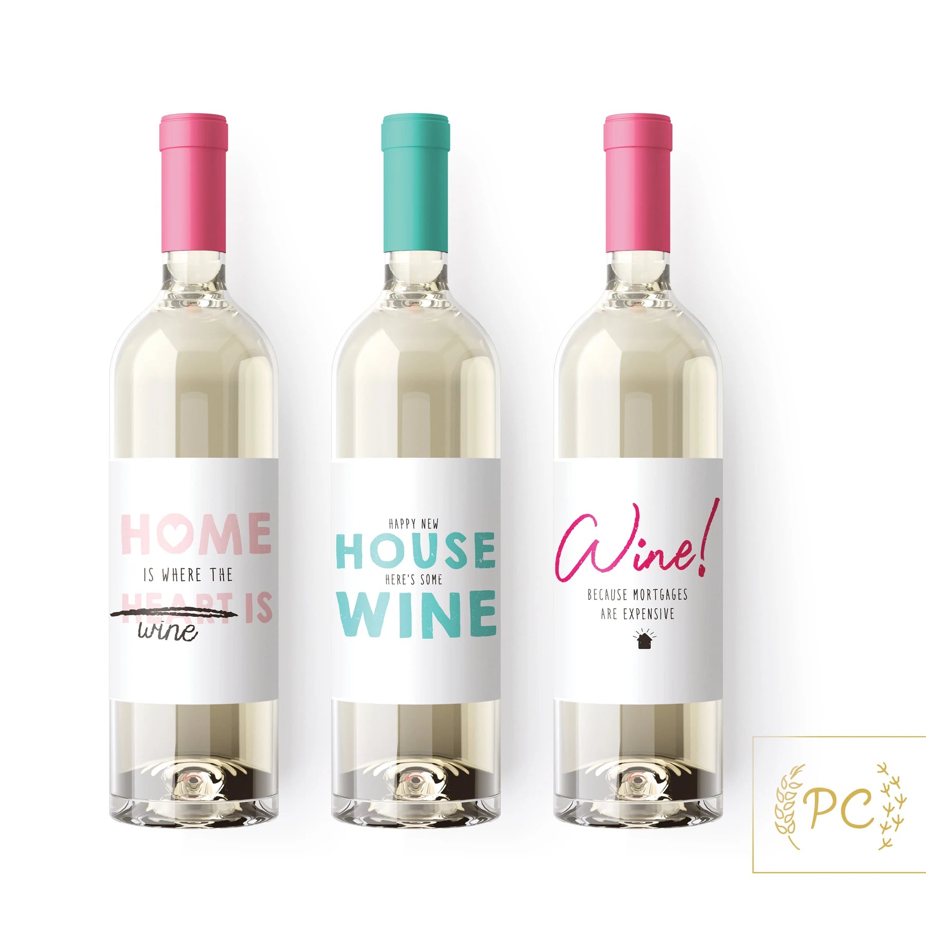 House Warming Assemblage - wine labels