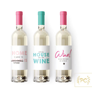 House Warming Assemblage - wine labels